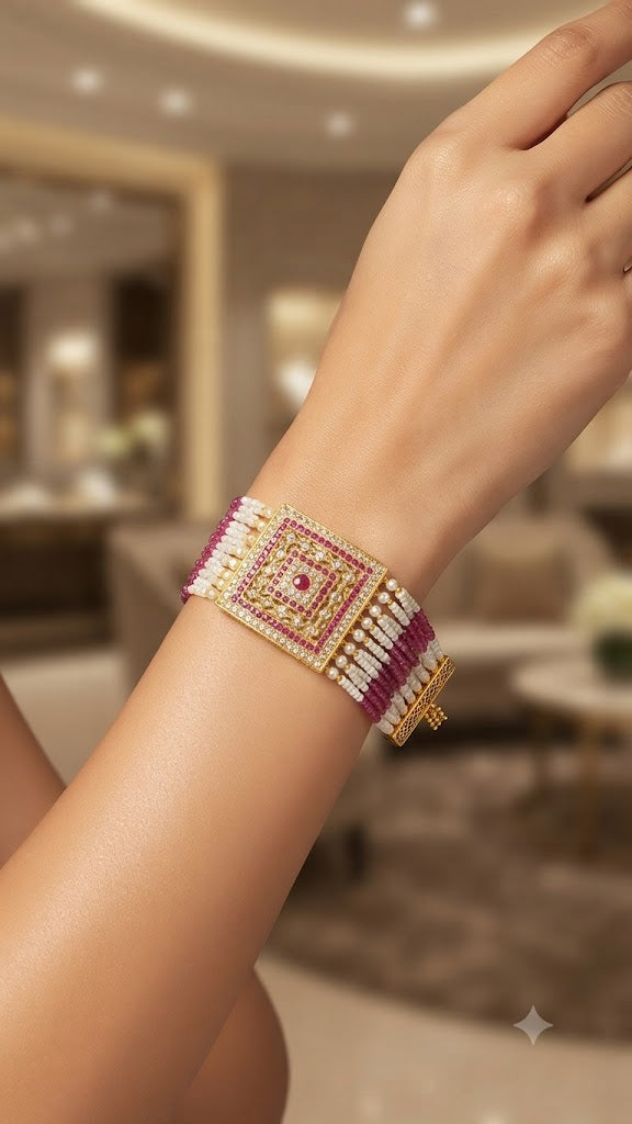 An Exquisite Masterpiece: The 'Shahi' Ruby and Pearl Multi-Strand Bracelet