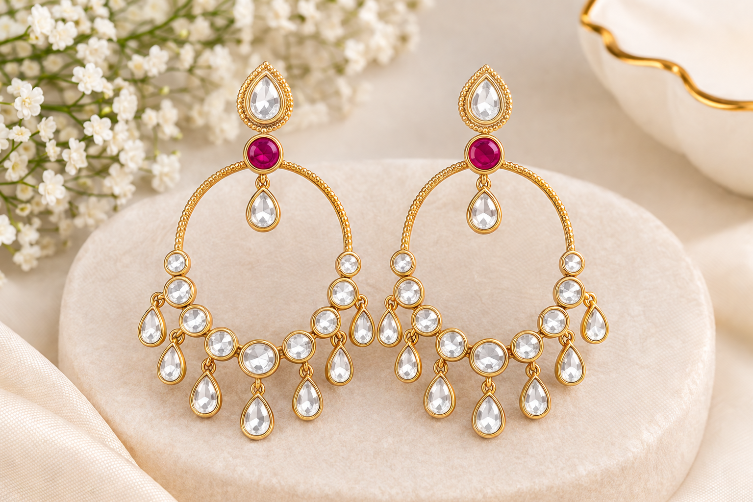 Chandbali Polki Earrings