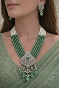 Royal Green CZ Pearl Mala Set