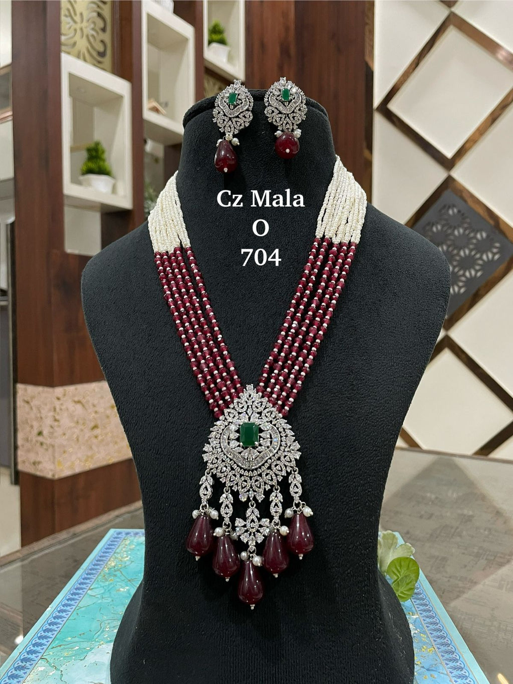 Riwaayat Ruby Emerald CZ Mala Set