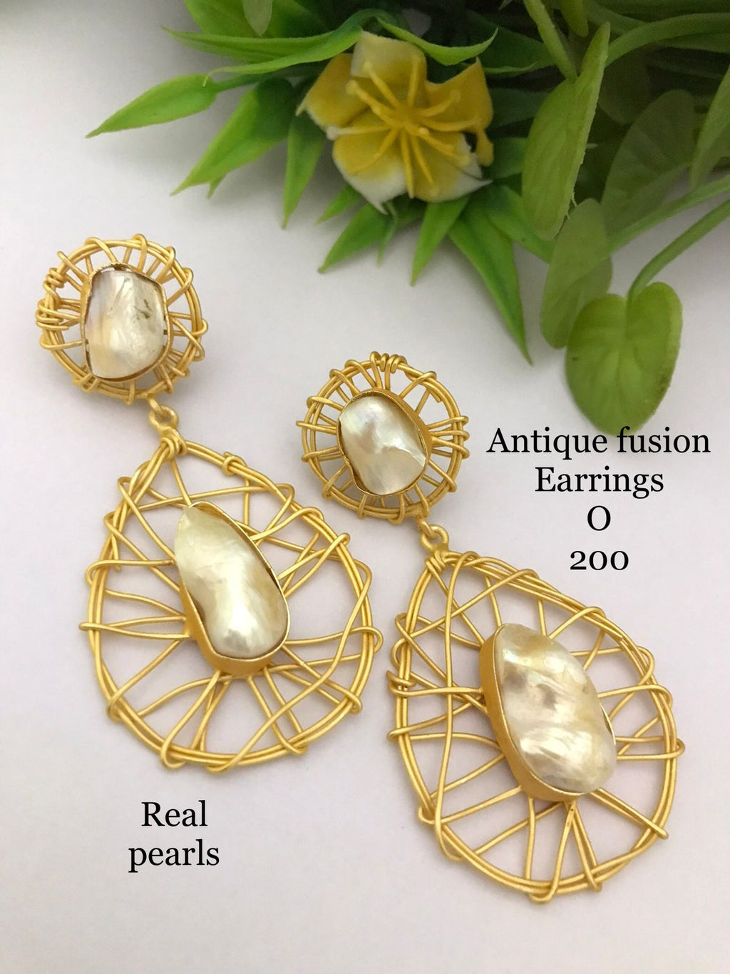 Rajwada Moti Handcrafted Real Pearl Earrings