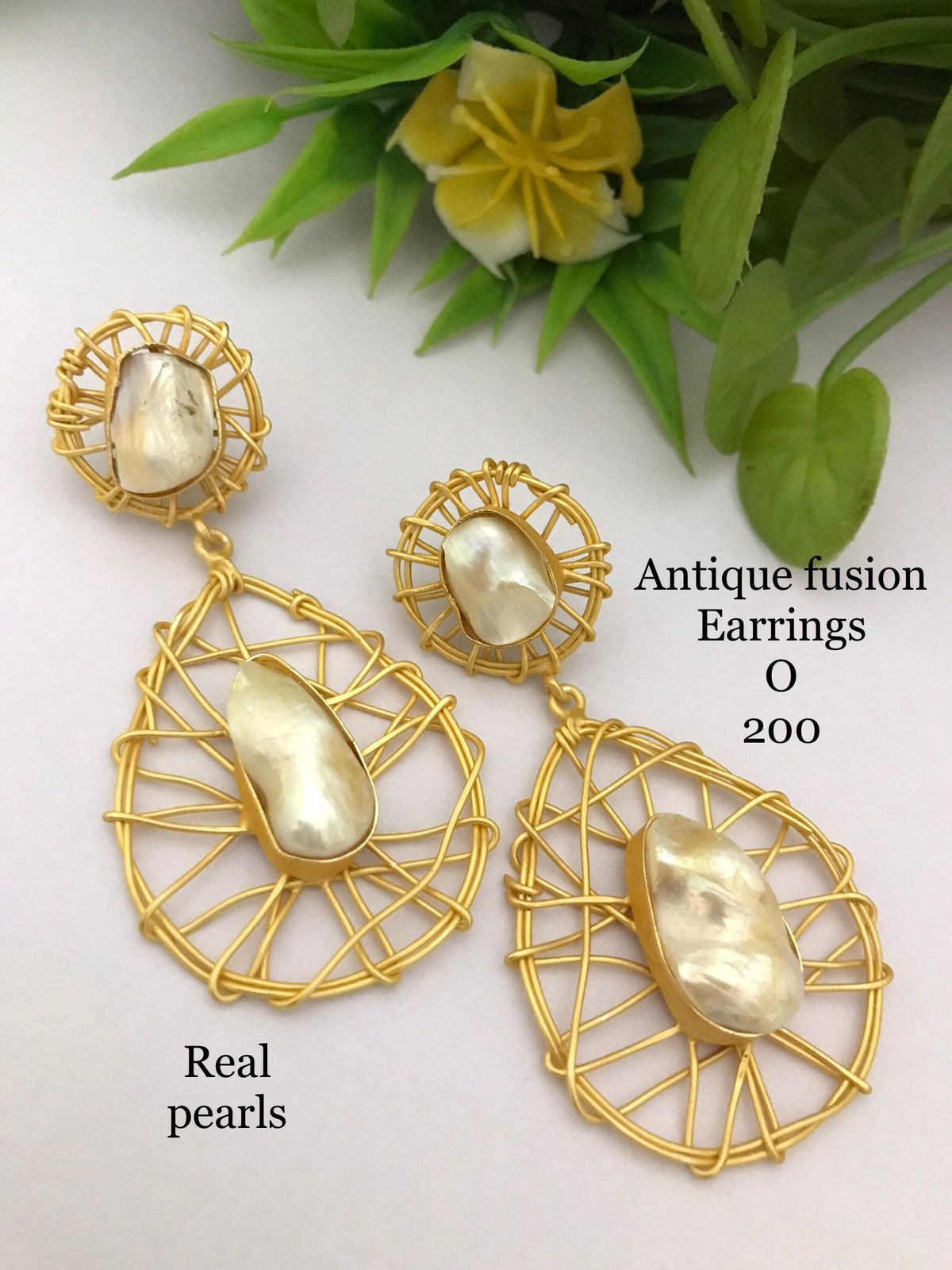 Rajwada Moti Handcrafted Real Pearl Earrings