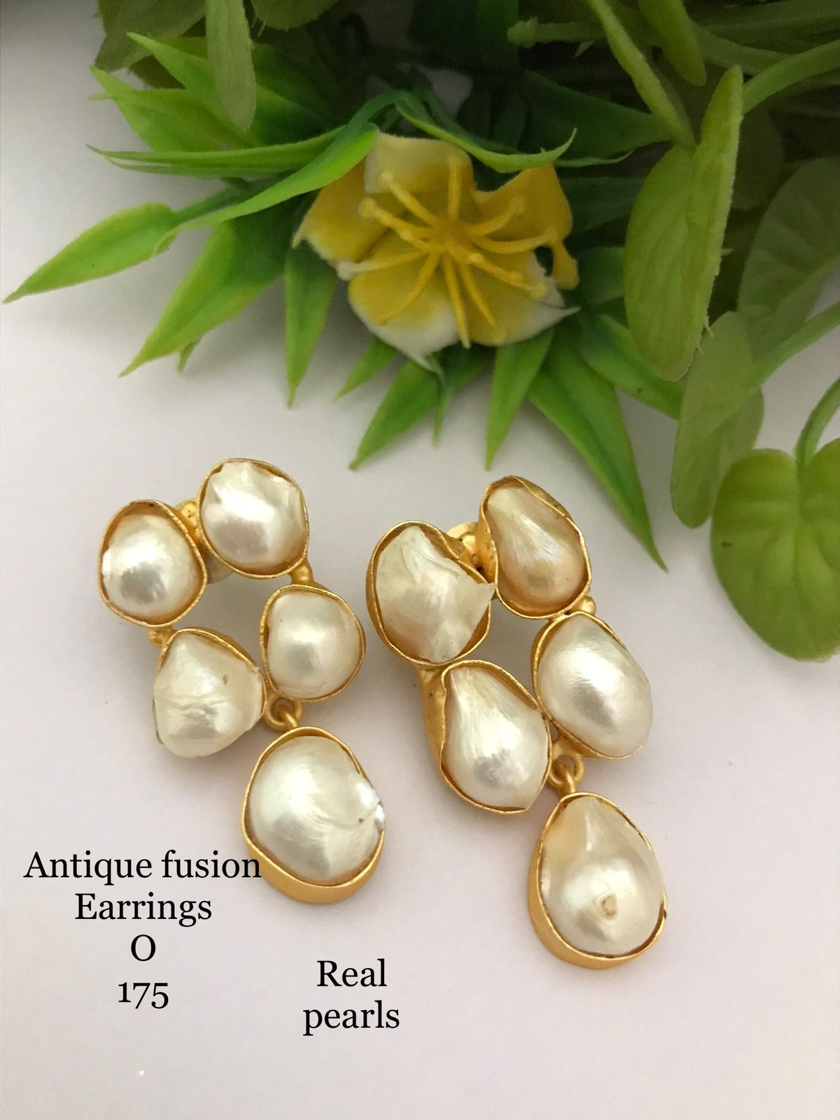 Royal Real Pearl Waterfall Antique Earrings