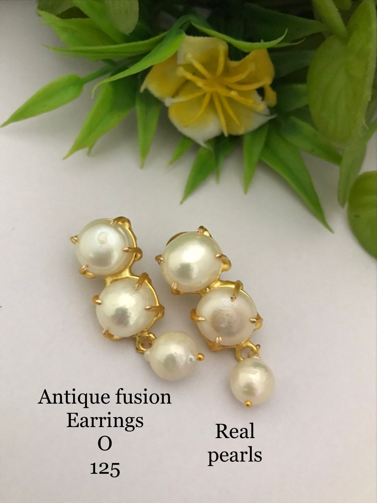 Pearl Cascade – Antique Fusion Earrings