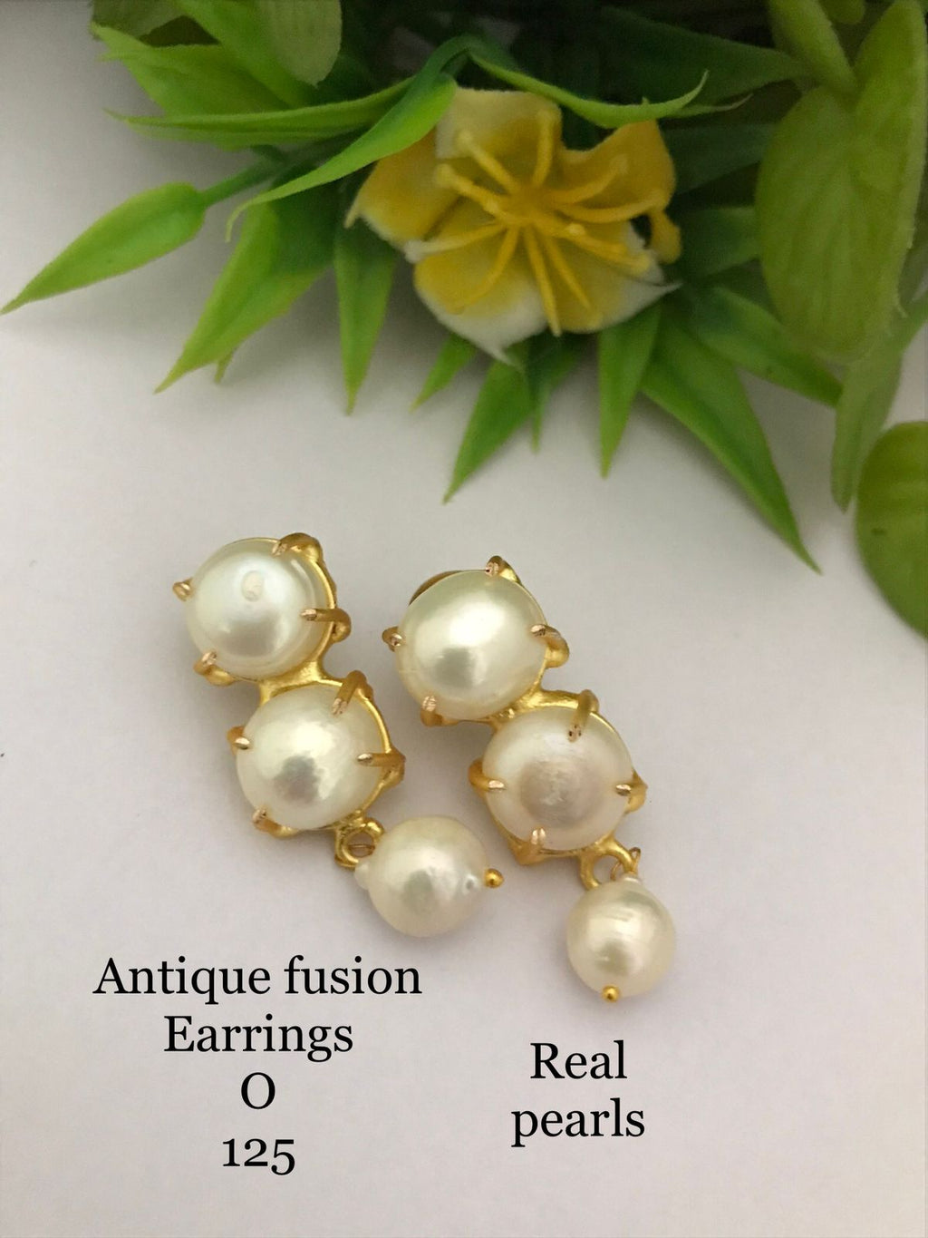 Pearl Cascade – Antique Fusion Earrings