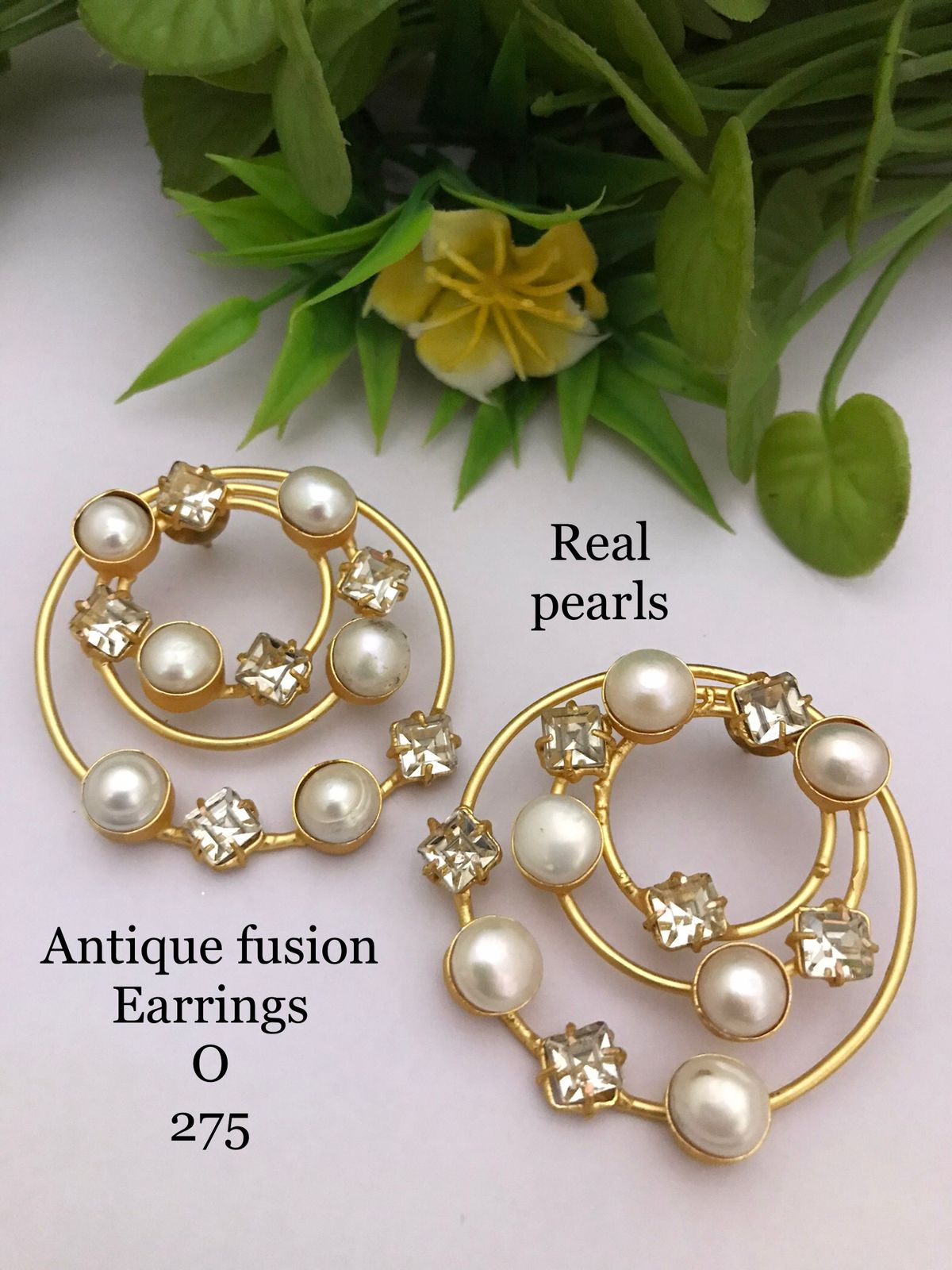 Royal Constellation Real Pearl Fusion Earrings