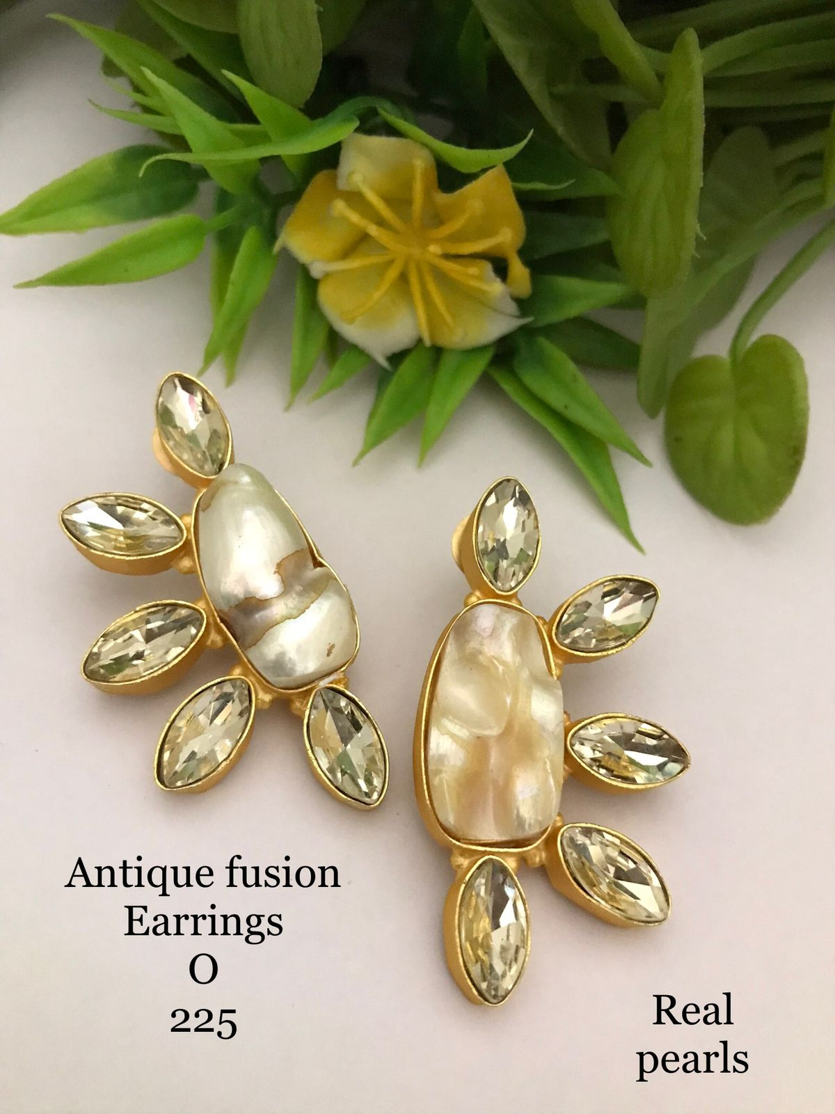 Pearl Cascade – Antique Fusion Earrings