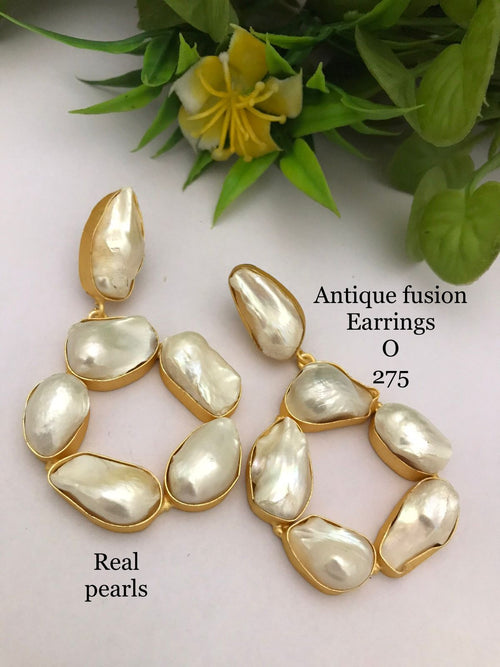 Baroque Pearl Drop – Antique Fusion Earrings