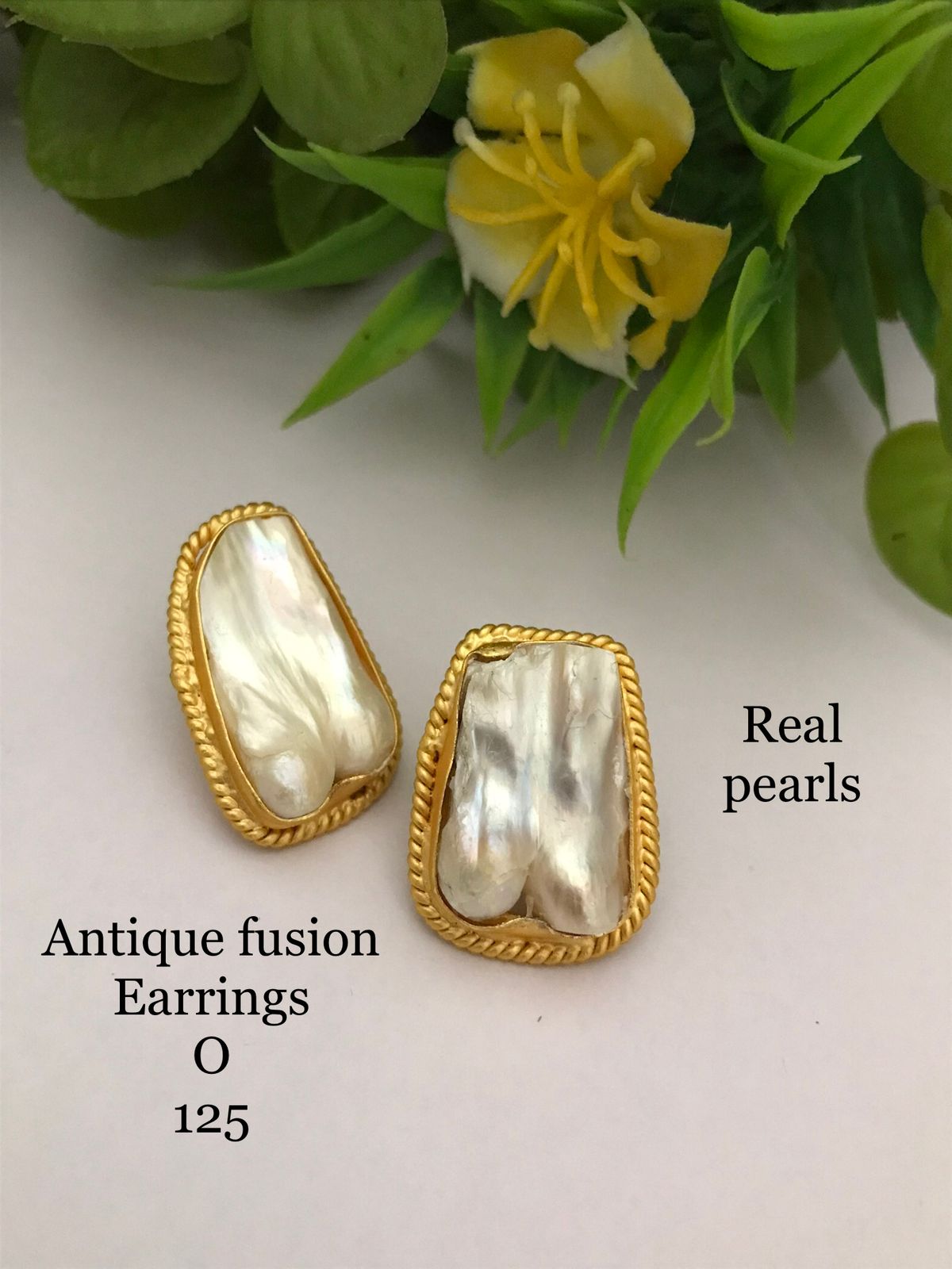 Organic Pearl Halo Studs – Antique Fusion Earrings