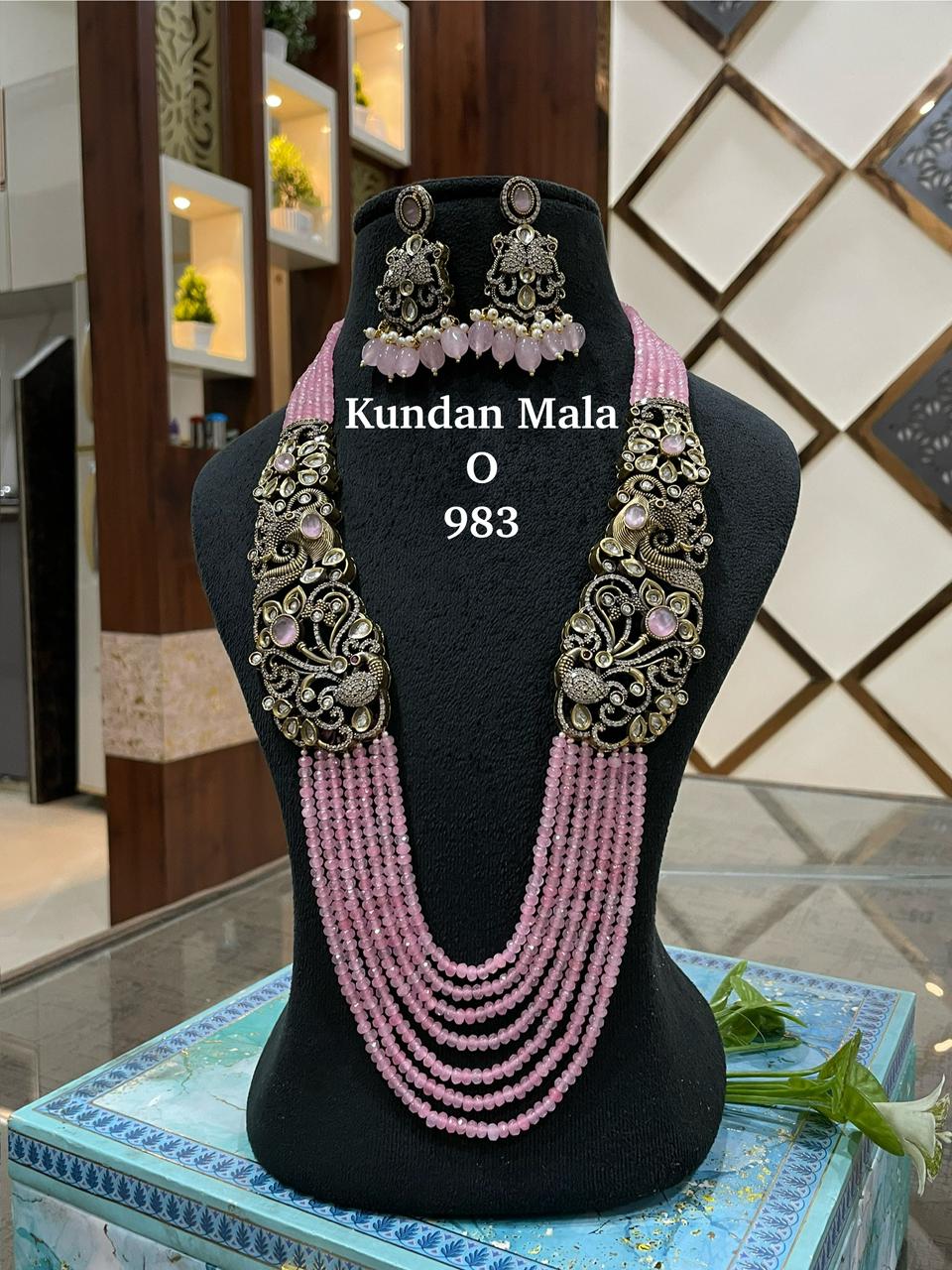 Gulnoor – Rose Pink Kundan Mala Set