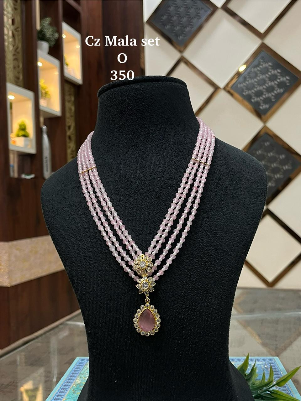 Soft Pink Beaded Necklace with Rose Quartz Pendant