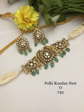 Mint Blossom Polki Kundan Necklace Mala Set
