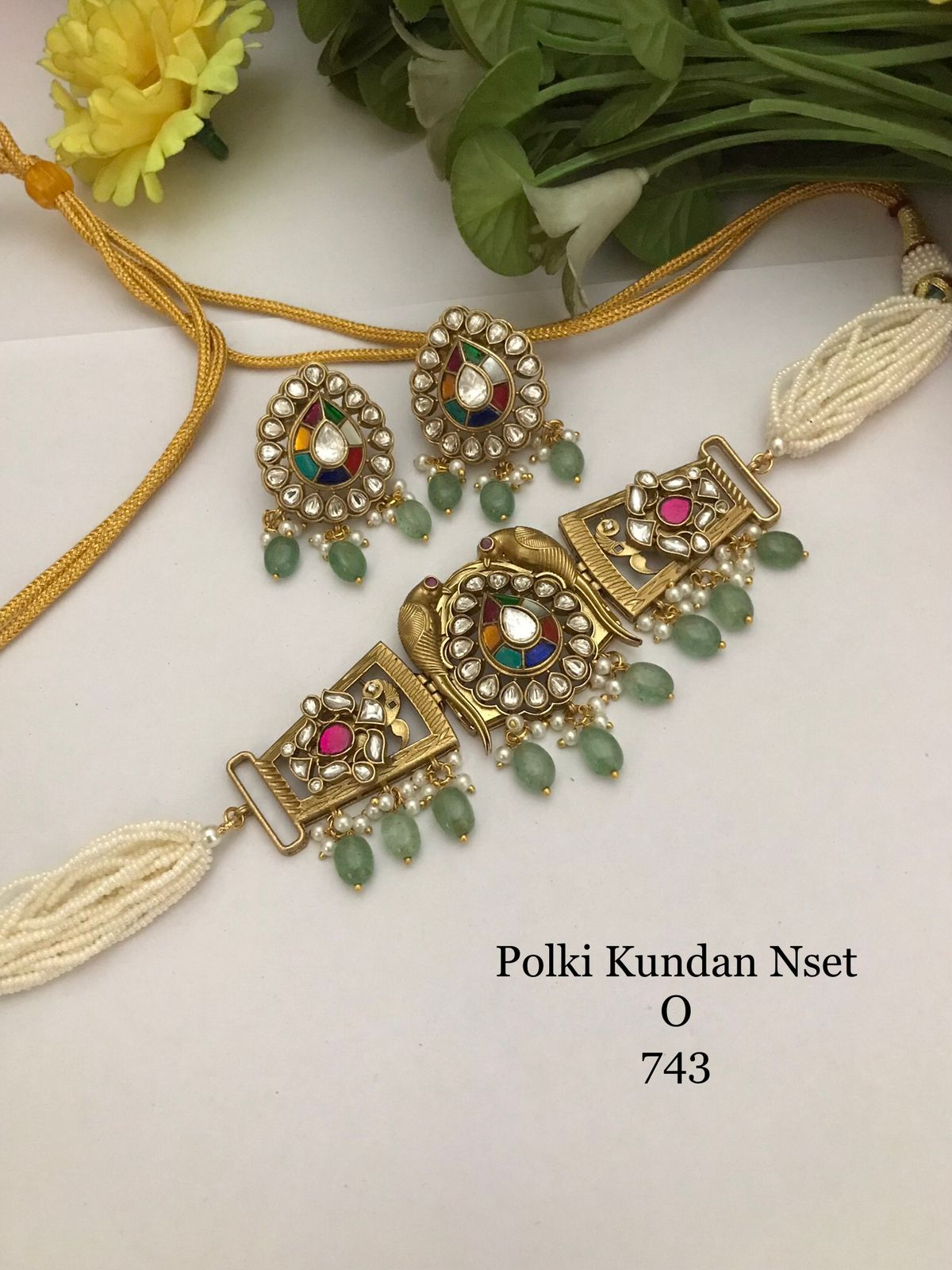 Rainbow Meenakari Polki Kundan Necklace Mala Set