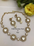Champagne Halo Polki Kundan Necklace Set