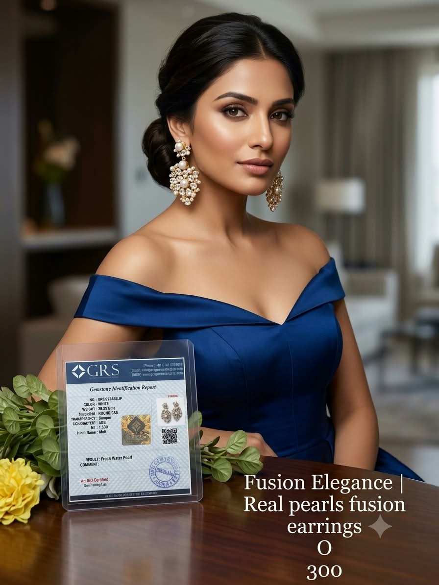 Real pearls fusion earrings