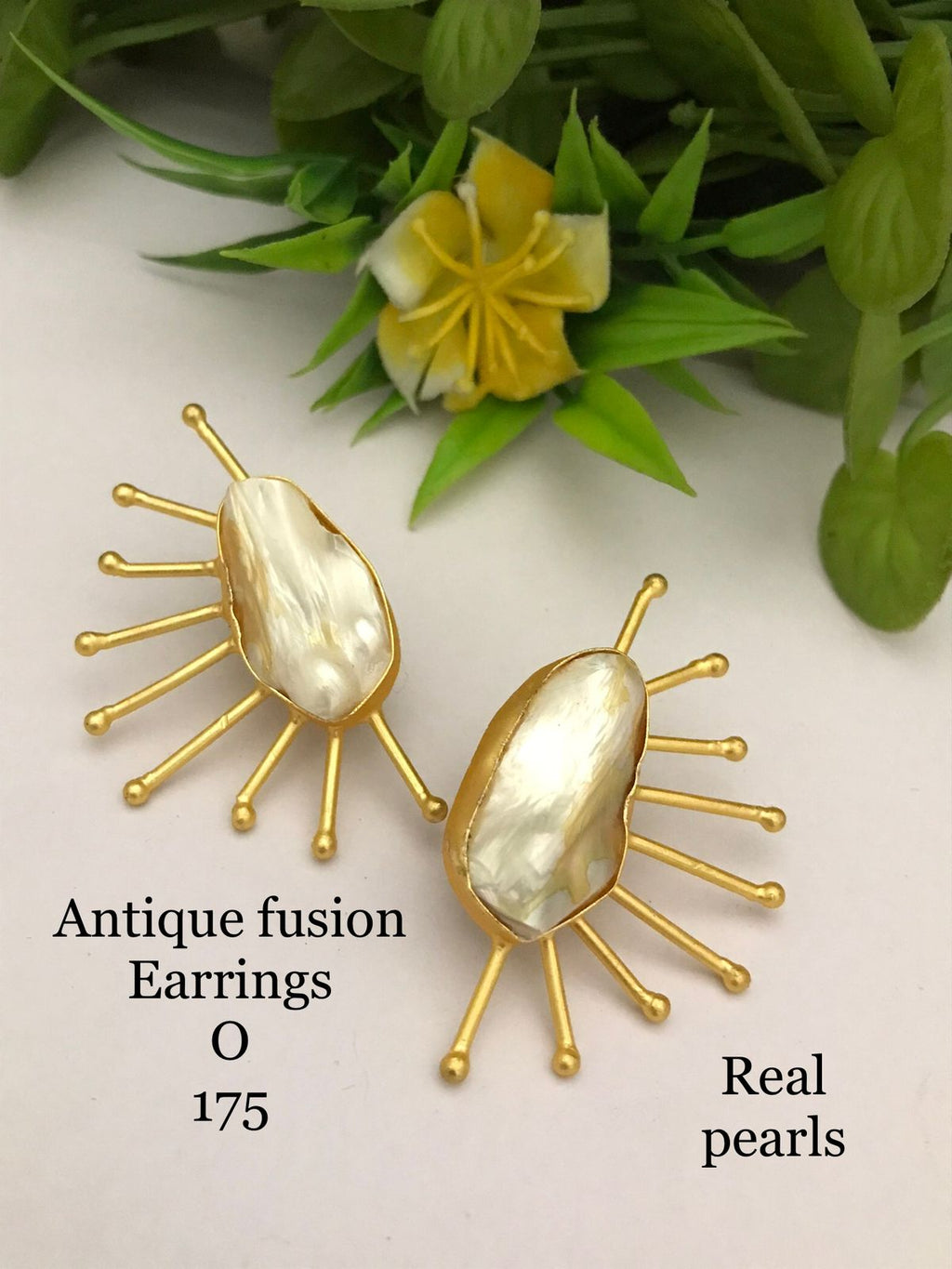 Pearl Sunburst – Antique Fusion Earrings