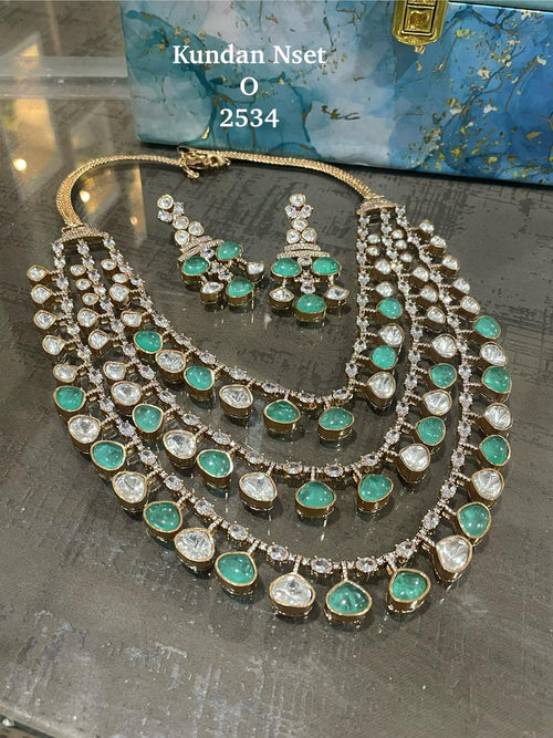 Emerald Glow – Kundan Layered Necklace Set