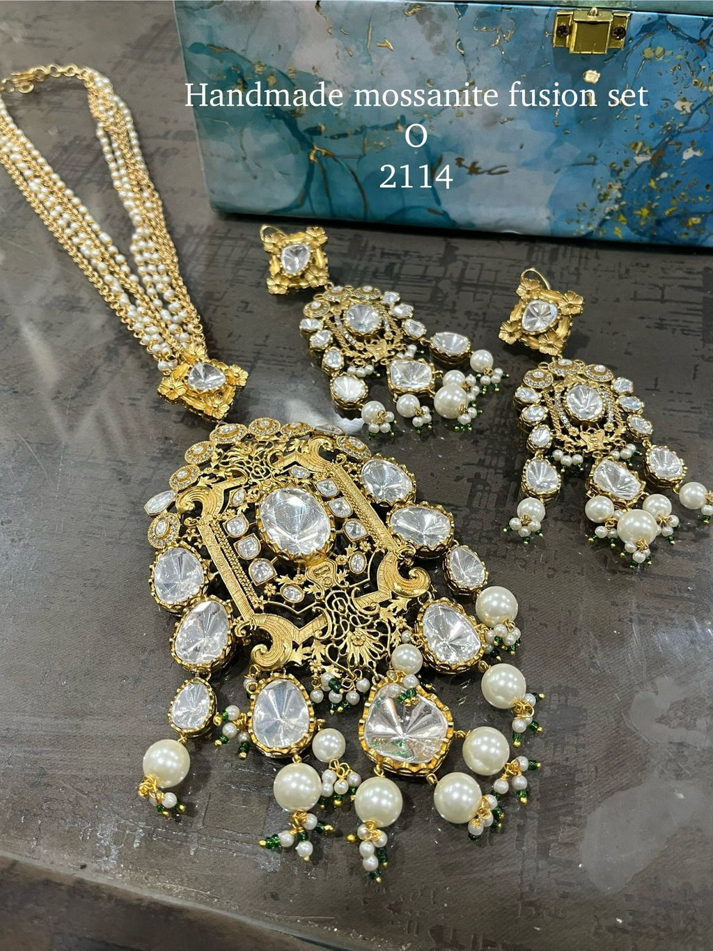 Royal Noor – Handmade Moissanite Fusion Necklace Set