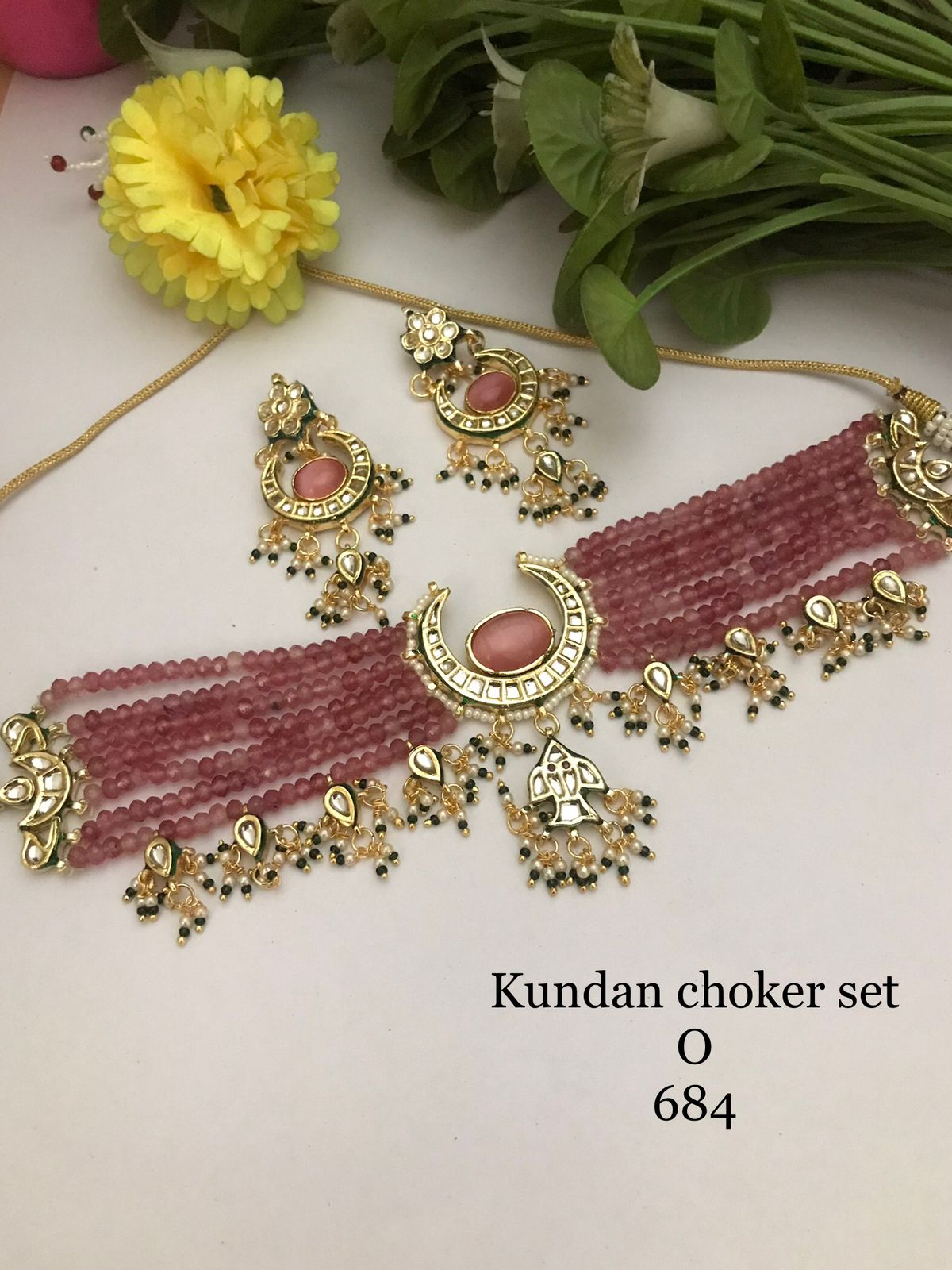 Emerald Elegance Kundan Choker Mala Set