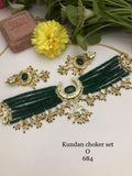 Emerald Elegance Kundan Choker Mala Set
