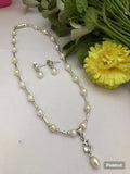Real Freshwater Pearl Necklace Set | Moon Star Pendant with Pearl Drop Earrings