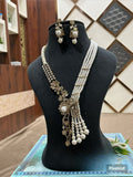 Polki Kundan with Pearl Beads Necklace Set with Earrings | Freshwater Pearl Strands | Indian Bridal Jewelry