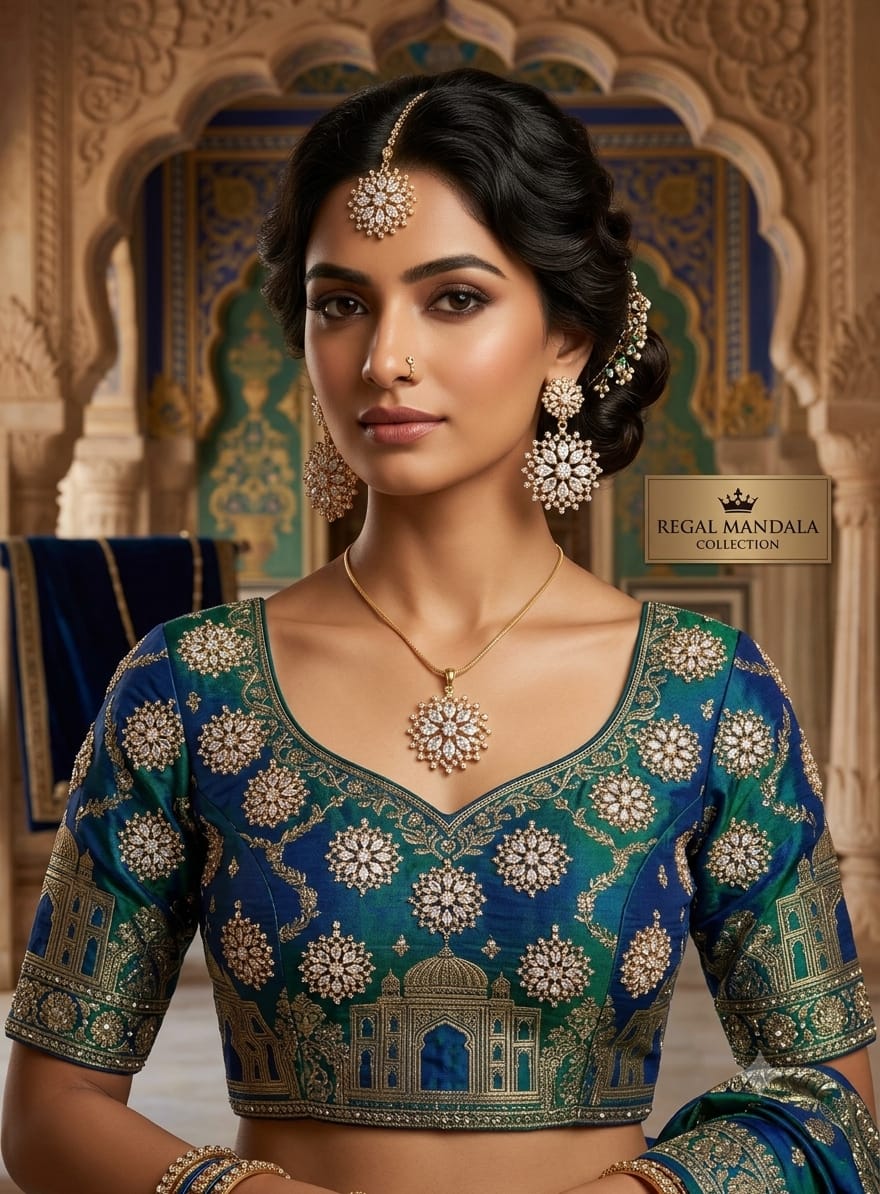 Elegant Floral Diamond-Studded Gold-Plated Pendant Set with Matching Earrings
