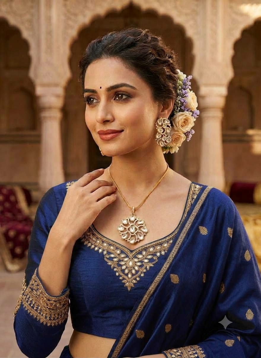 Royal Designer Polki & Diamond-Accented Spiral Pendant Set with Matching Earrings | Elegant Ethnic Jewelry