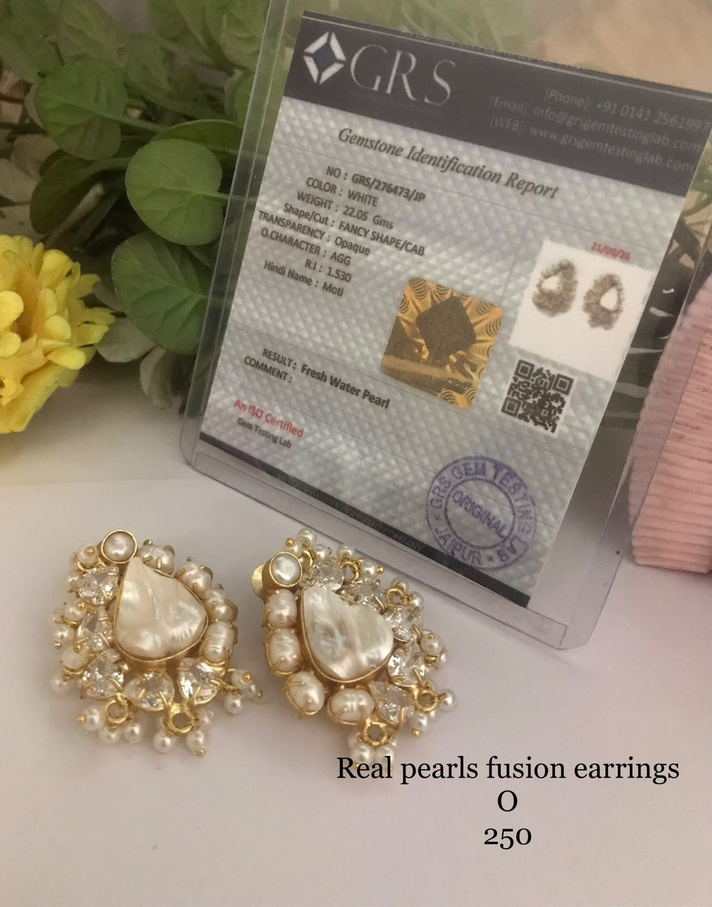 Real pearls fusion earrings