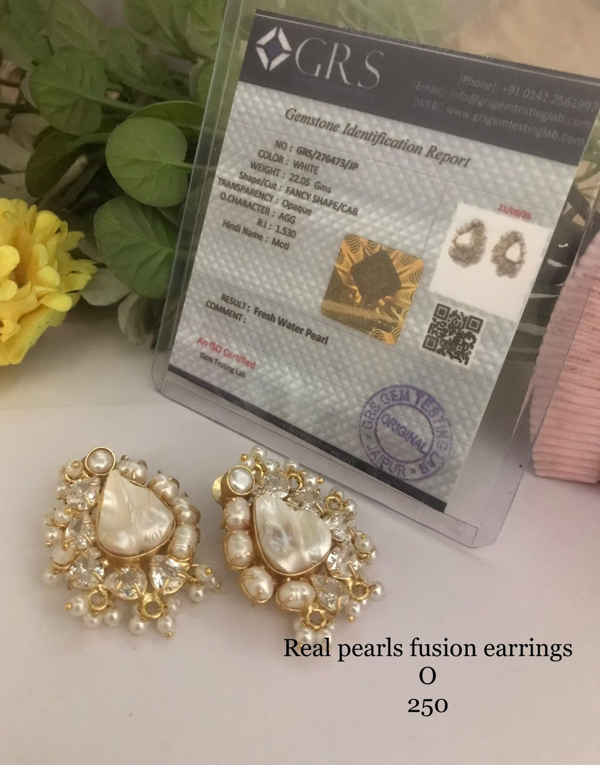 Real pearls fusion earrings