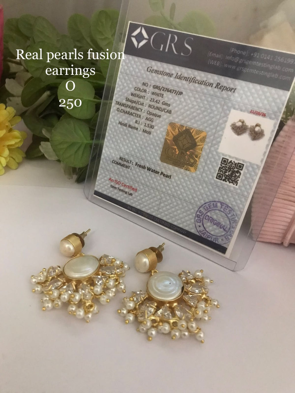 Real pearls fusion earrings