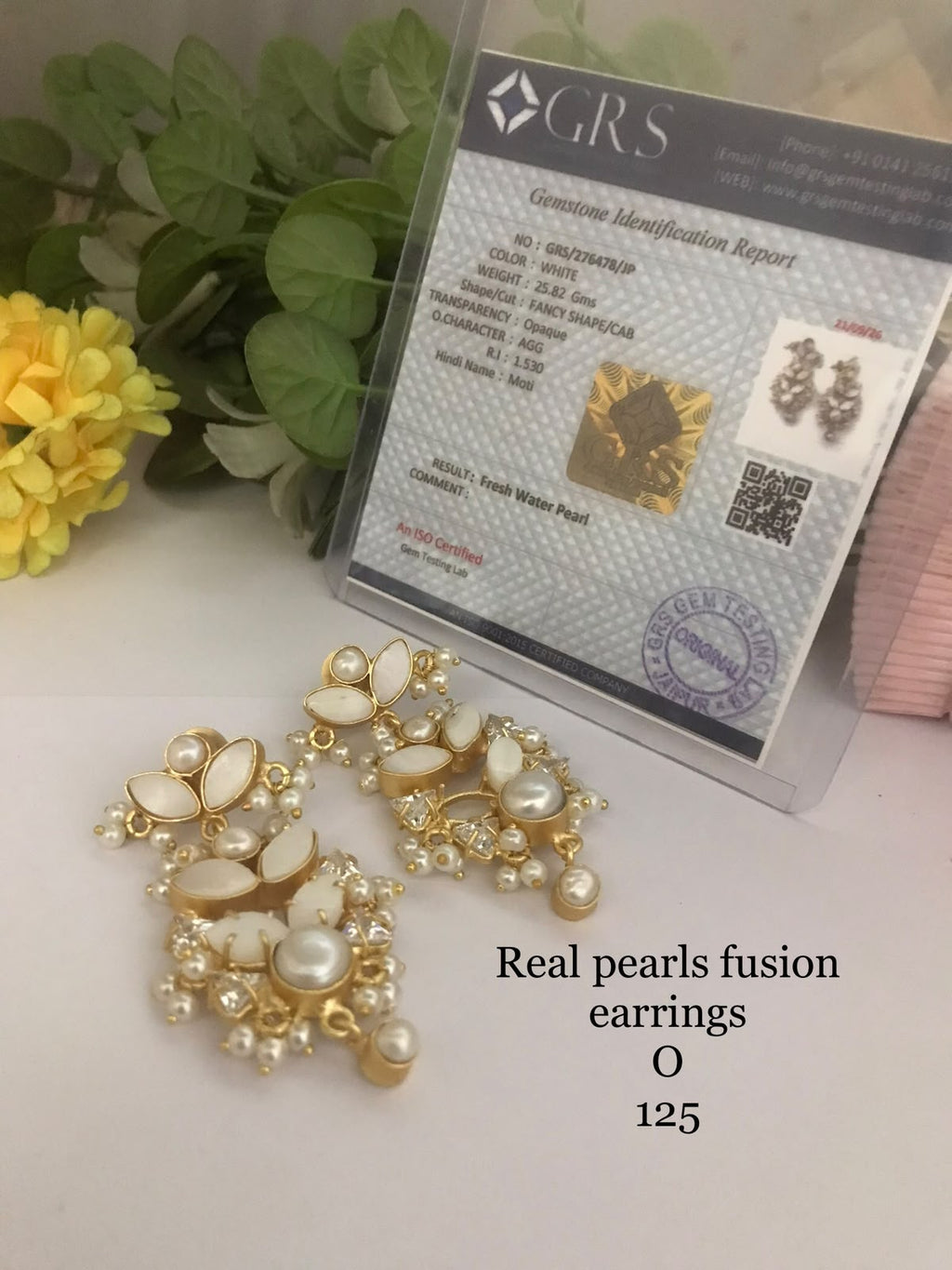 Real pearls fusion earrings
