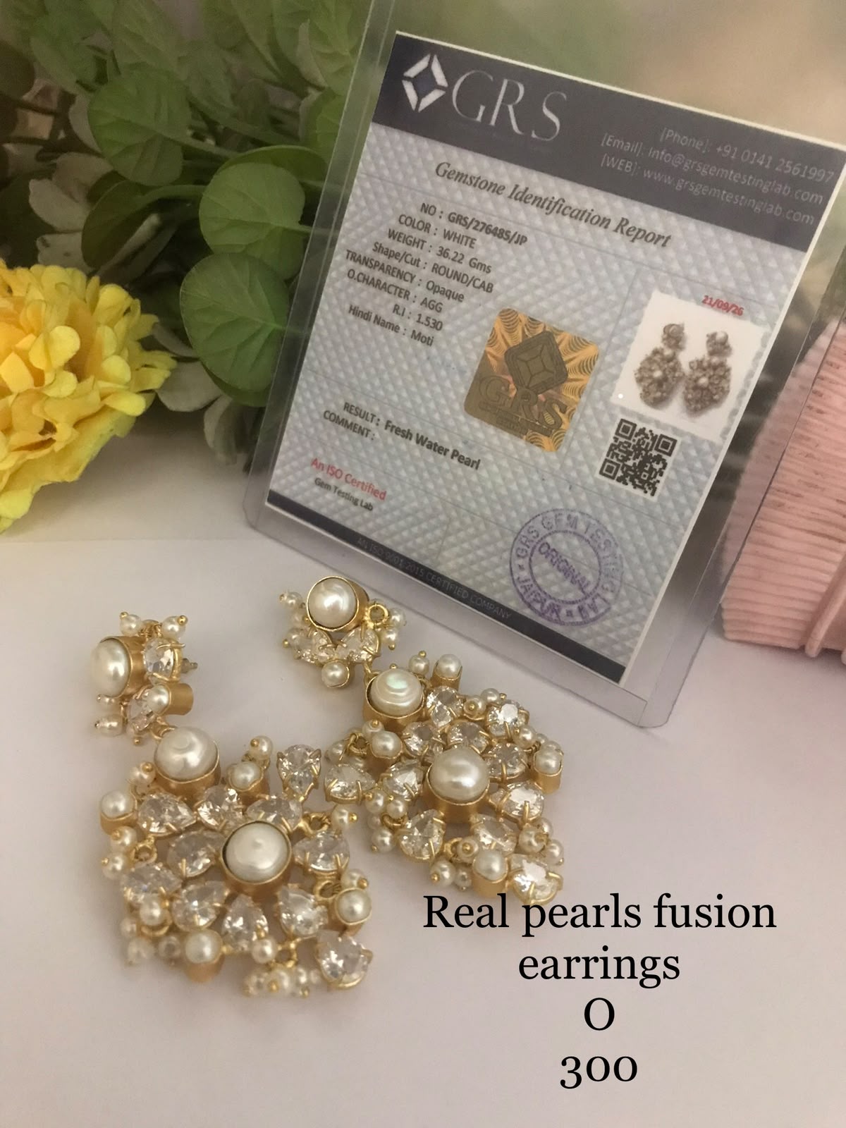 Real pearls fusion earrings
