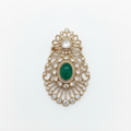 Premium Moissanite Polki Kundan Doublet Stone Brooch