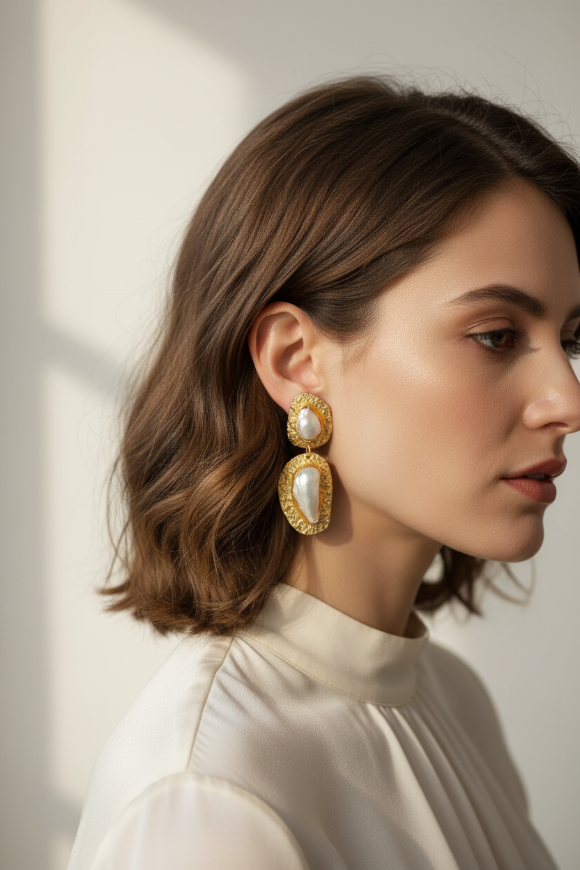 Maharani Real Pearl Fusion Earrings