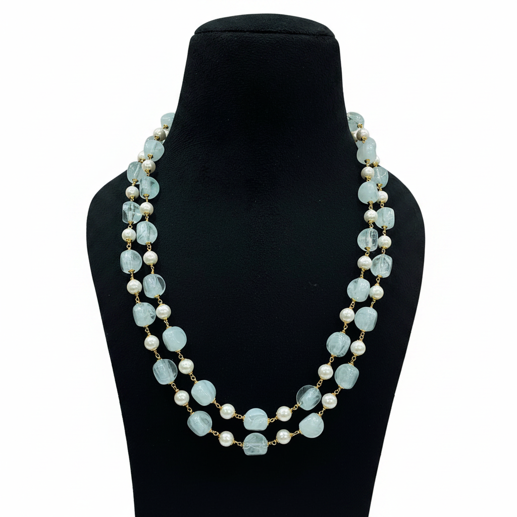 Beautiful Double Line Monalisa Tumble Mala — Full Colour Range