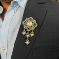 Premium quality antique polish polki kundan brooches in colours