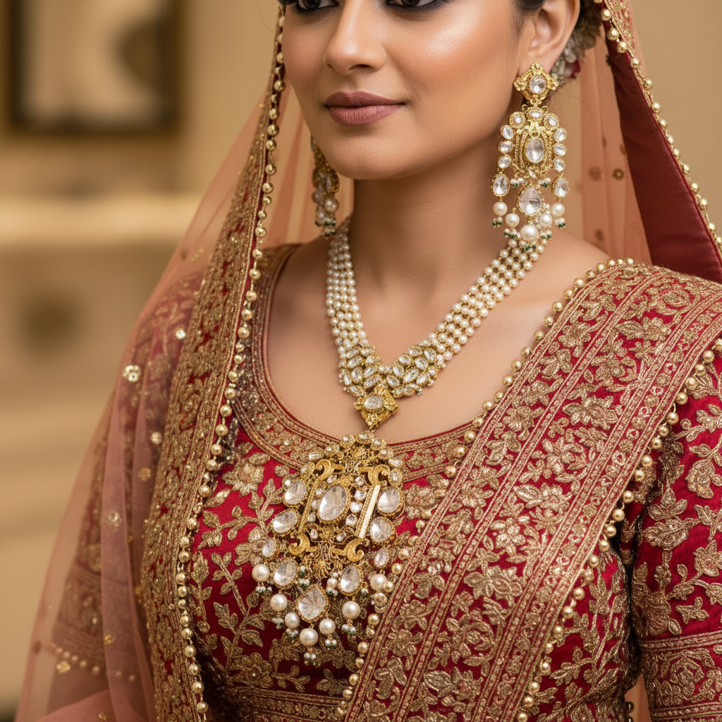 Royal Noor – Handmade Moissanite Fusion Necklace Set