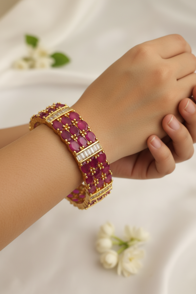 Royal Kundan Monalisa Bracelet – AAA CZ Finish