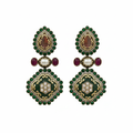 Premium Polki Kundan Meenakari Earrings White Background