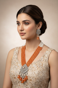 Saffron Spark CZ Long Mala Set
