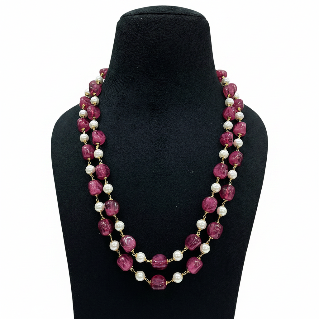 Beautiful Double Line Monalisa Tumble Mala — Full Colour Range
