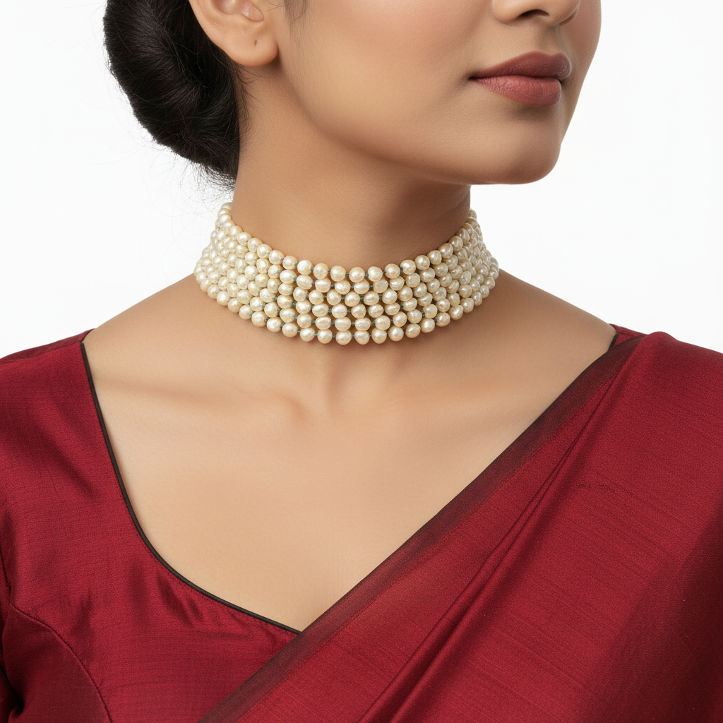 Beautiful Premium Quality Shell Pearl Choker — Available in 4 Colours