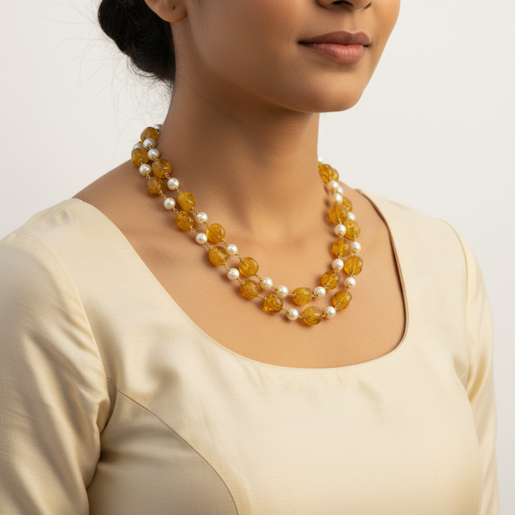 Beautiful Double Line Monalisa Tumble Mala — Full Colour Range