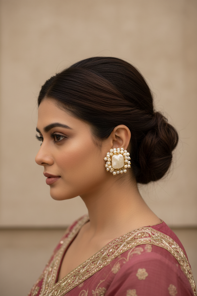 Classic Pearl Cluster Antique Fusion Earrings