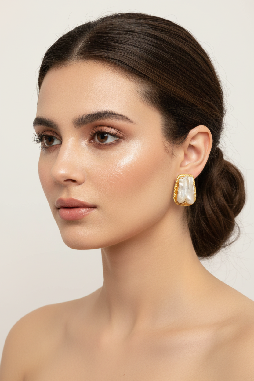 Organic Pearl Halo Studs – Antique Fusion Earrings