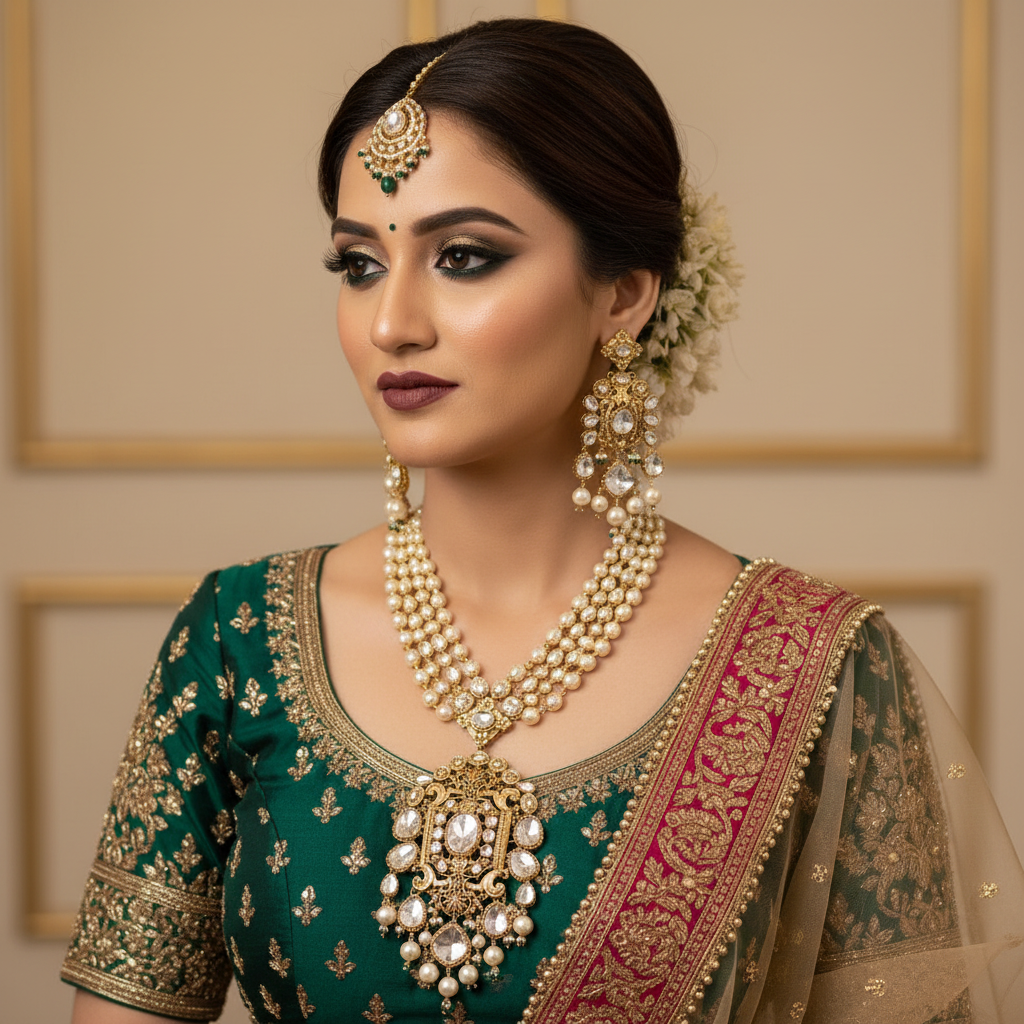 Royal Noor – Handmade Moissanite Fusion Necklace Set