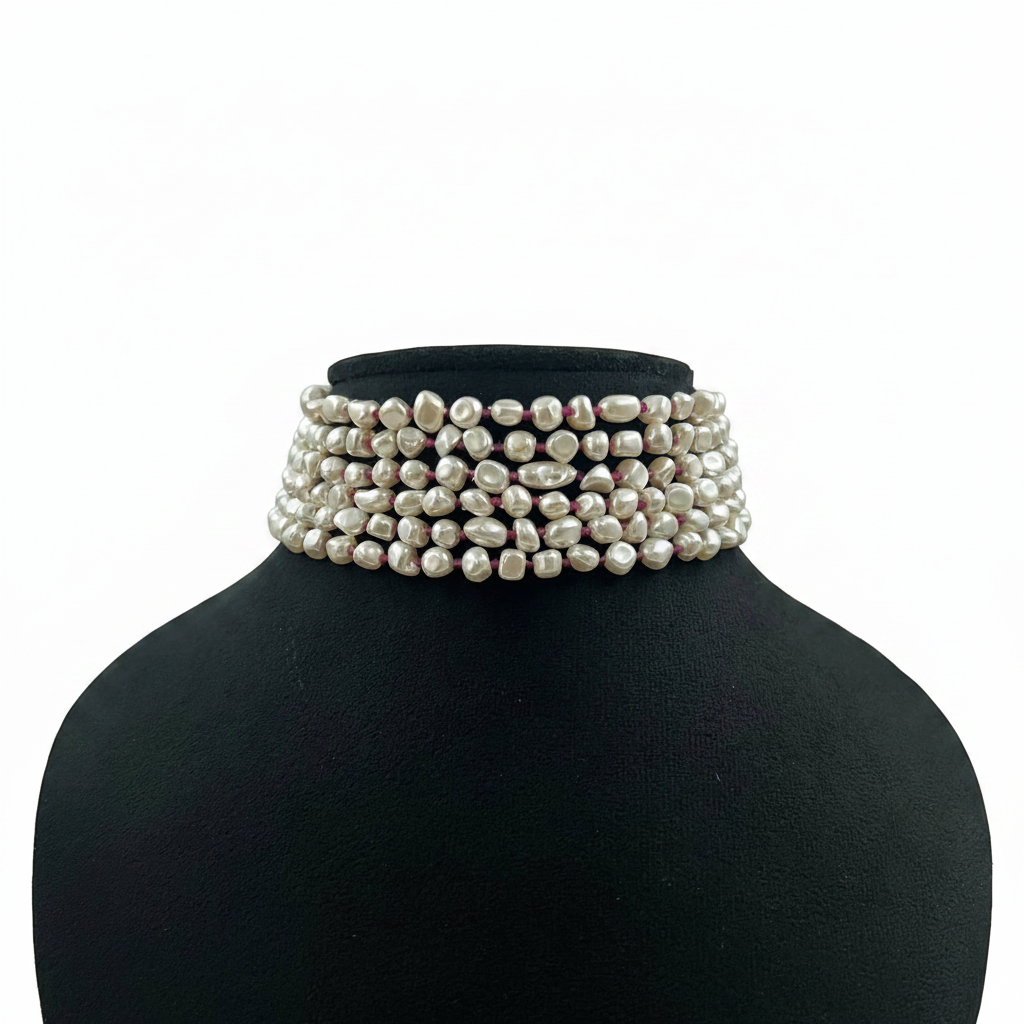 Beautiful Premium Quality Shell Pearl Choker — Available in 4 Colours