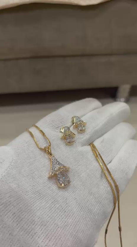Sparkle That Speaks Elegance: The Crystal Cascade Pendant Set