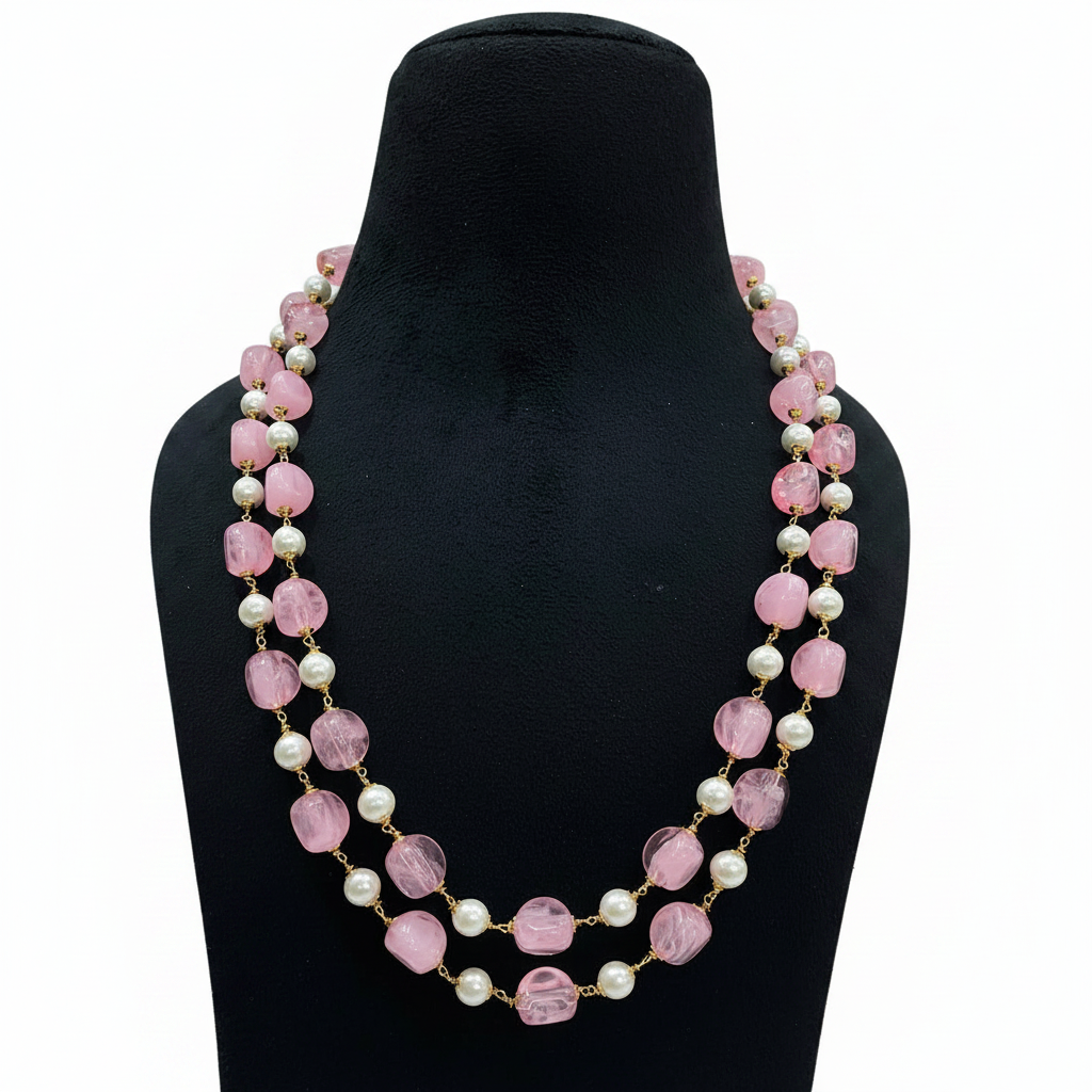 Beautiful Double Line Monalisa Tumble Mala — Full Colour Range